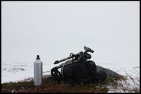 Et lite stopp før toppen. Mye tåke. Et lite stopp før toppen. Mye tåke.