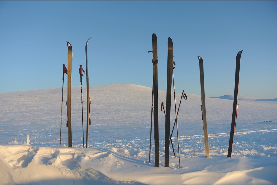 LITE TRENGSEL: Litt færre ski enn utenfor DNT-hyttene