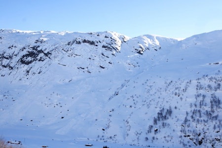 OMKOM: En person omkom like sør for Hunnedalen i Sirdal etter en kiteulykke. Bildet tatt i 2012 i forbindelse med en frikjøringskonkurranse. Foto: Pål Rype Hunndalen