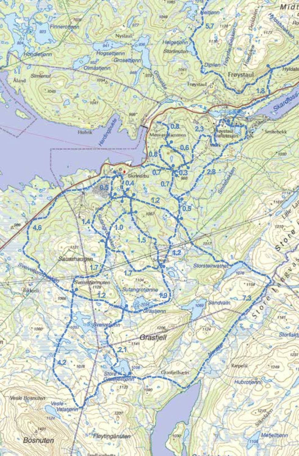 Kart Skinnarbu Grasfjell