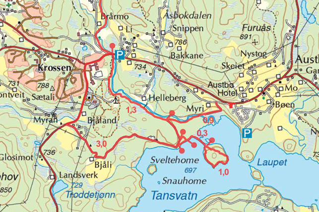Austbø Tansvatn turguide Rauland Telemark