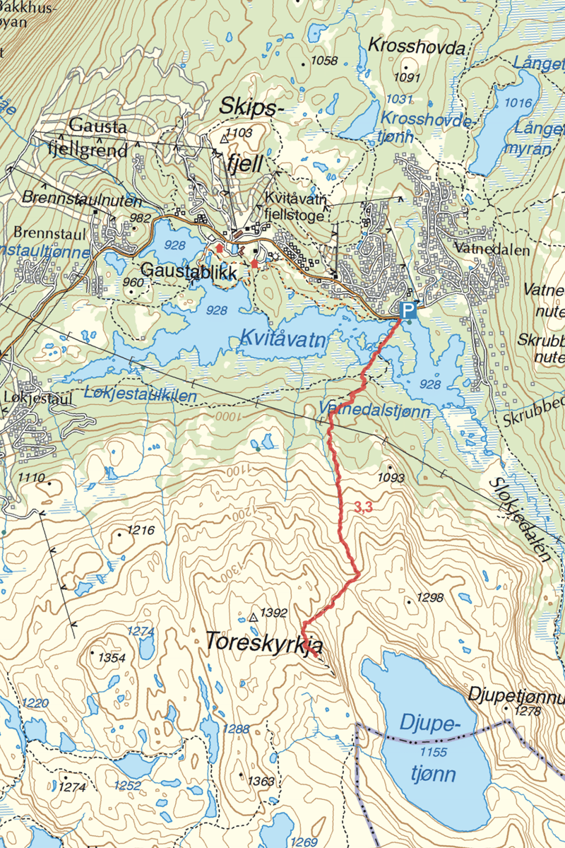 Toreskyrkja Turguide Telemark Kart