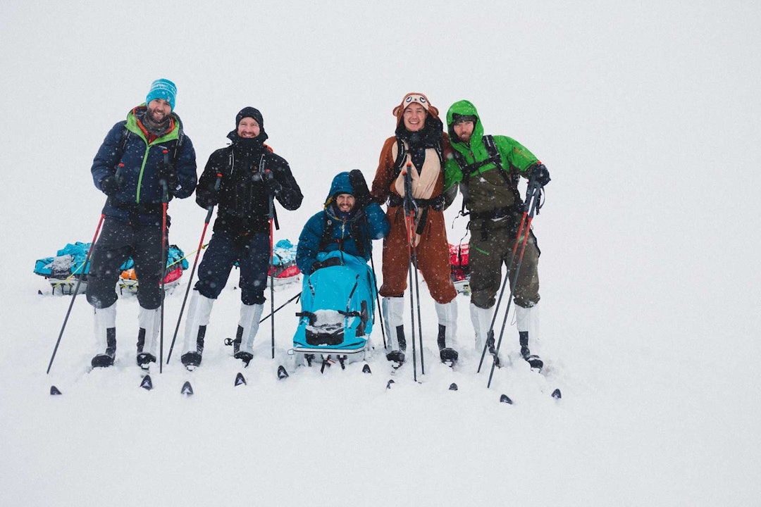 GRØNLANDSLAGET: Even Meisterplass, Rune Kinserdal, Tord Are Meisterplass, Carl Christian Sole Semb og Andreas Fagerhaug Dalen. Fjellski-Grønland-3