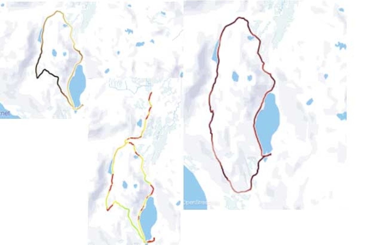STRAVA-KART: Med ny funksjonalitet kan du vise i kartet ditt på Strava hvor fort du gikk, eller hvor bratt bakkene var. Foto: Skjermdump strava speedmap powermap heartratemap