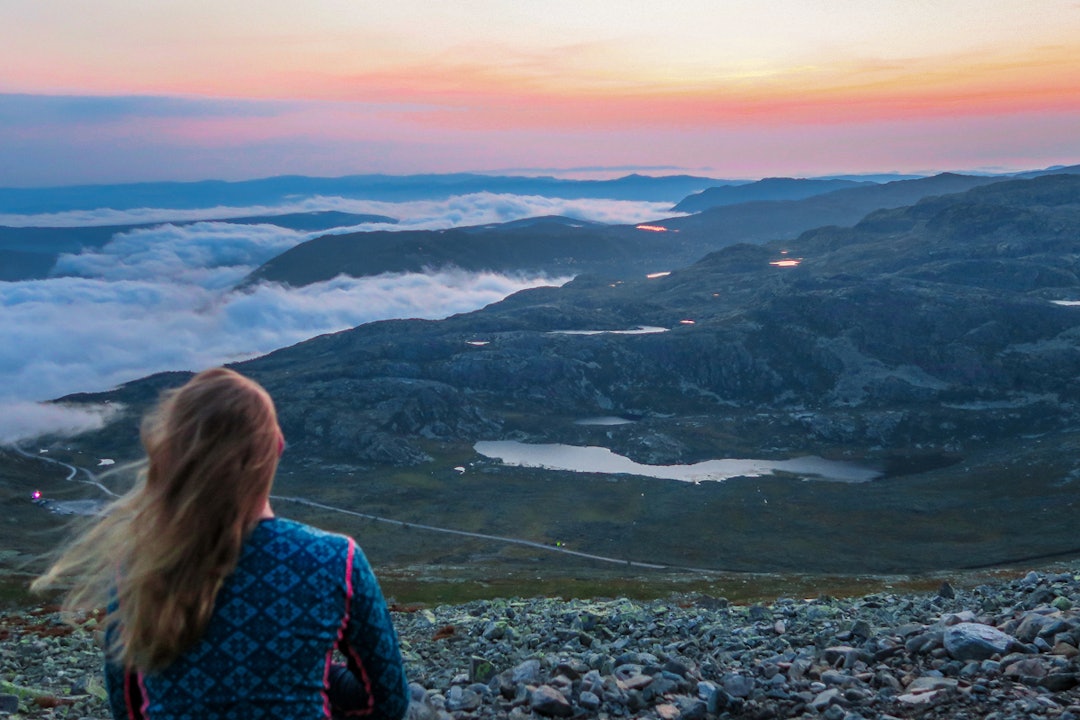 Gaustatoppen utsikt solnedgang