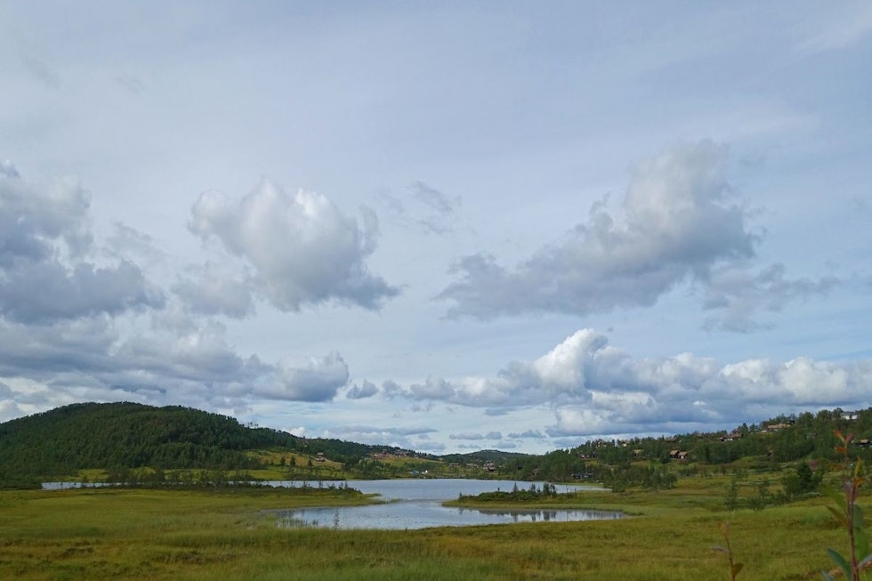 Farhovdtjønn med hyttefeltene i bakgrunn (Foto: Erlend Larsen) gniYc_3A