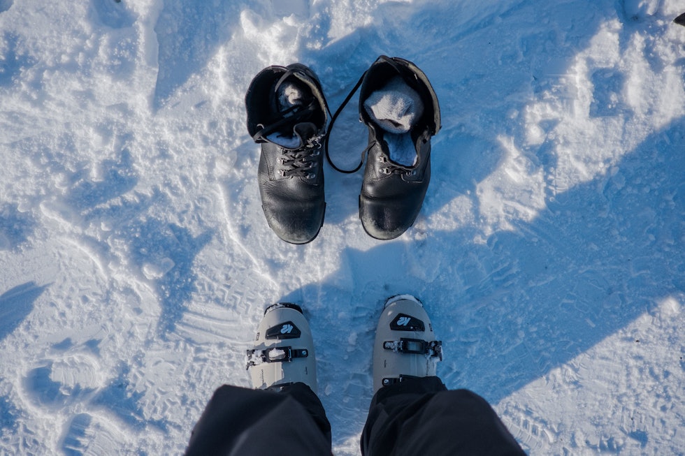 SKOSKIFT: Det er ikke anbefalt å sykle med skisko, tenk alternativt. Foto: Andreas Køhn skisyklisten andreas Køhn