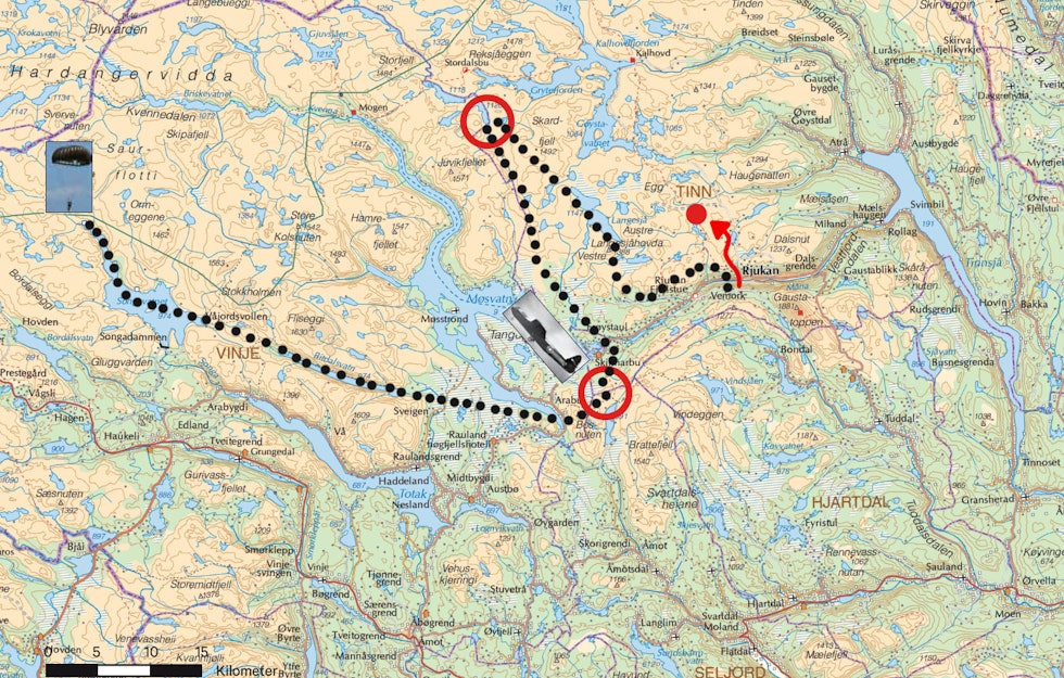 Tungvannsaksjonen Rauland Telemark Guide Kart