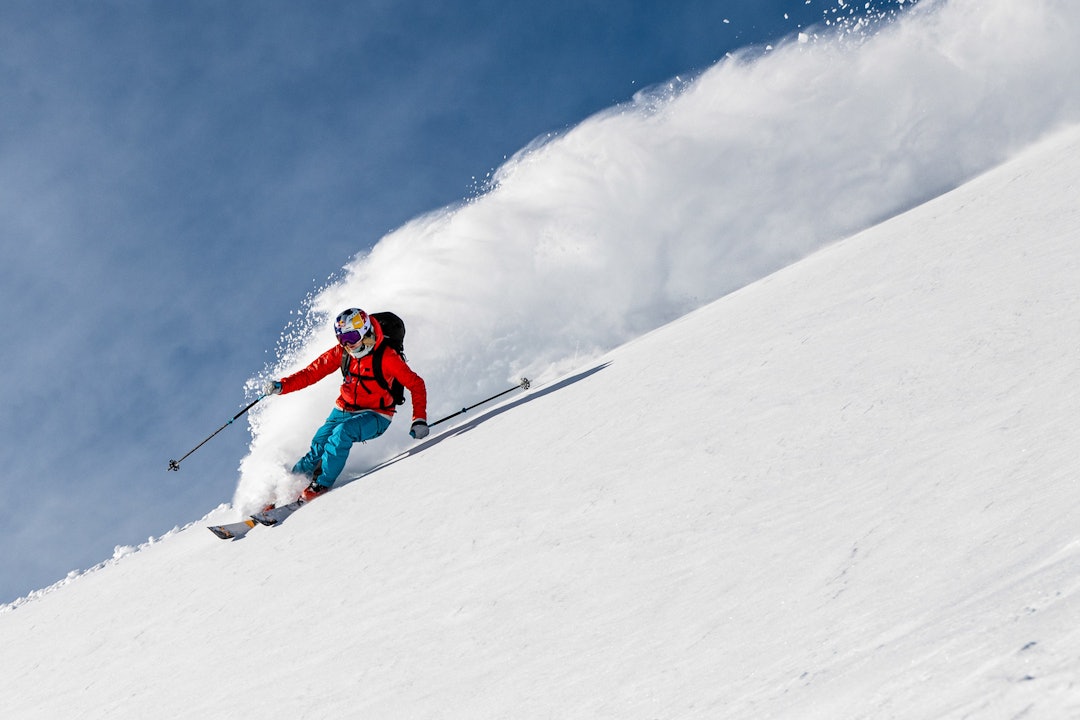 GLITRENDE: Det ble fantastiske forhold fra Glitterind for Tiril Sjåstad Christiansen & co. Bilde: Hans Kristian Krogh-Hanssen Tiril Sjåstad Christiansen på Glittertind
