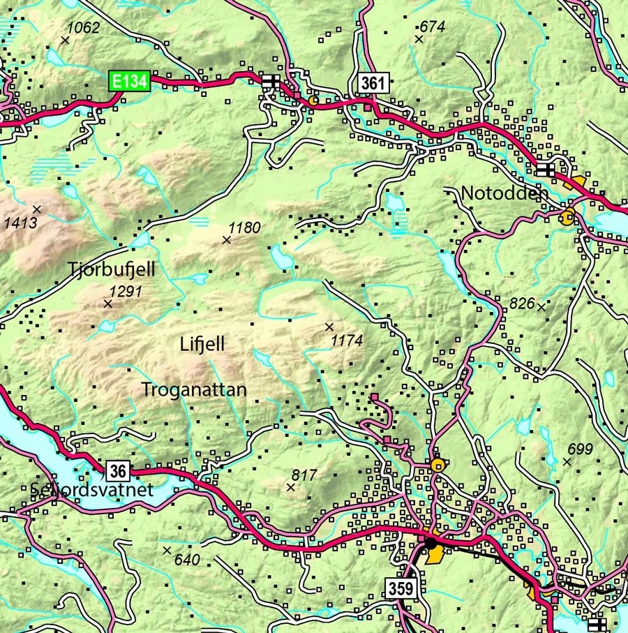 Lifjell-kart Lifjell-kart