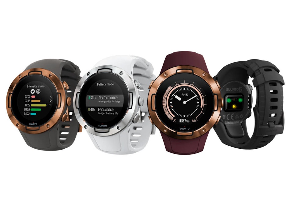 METALL: Suunto 5 har robust metallring rundt skjermen og kommer i flere farger. Suunto 5