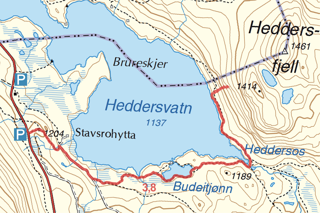 Hulderhola Heddersfjell turguide Telemark kart