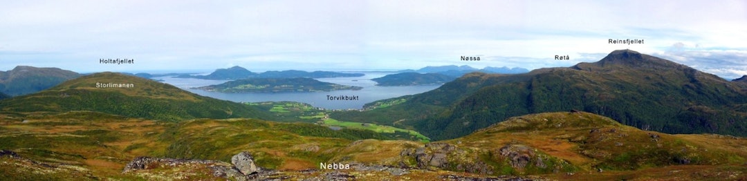 Løypeoversikt for Torvikbukt 6 topper. Løypeoversikt for Torvikbukt 6 topper.
