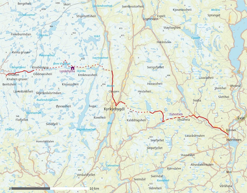 Fottur-fra-Knaben-til-Evje-Kart Fottur-fra-Knaben-til-Evje-Kart
