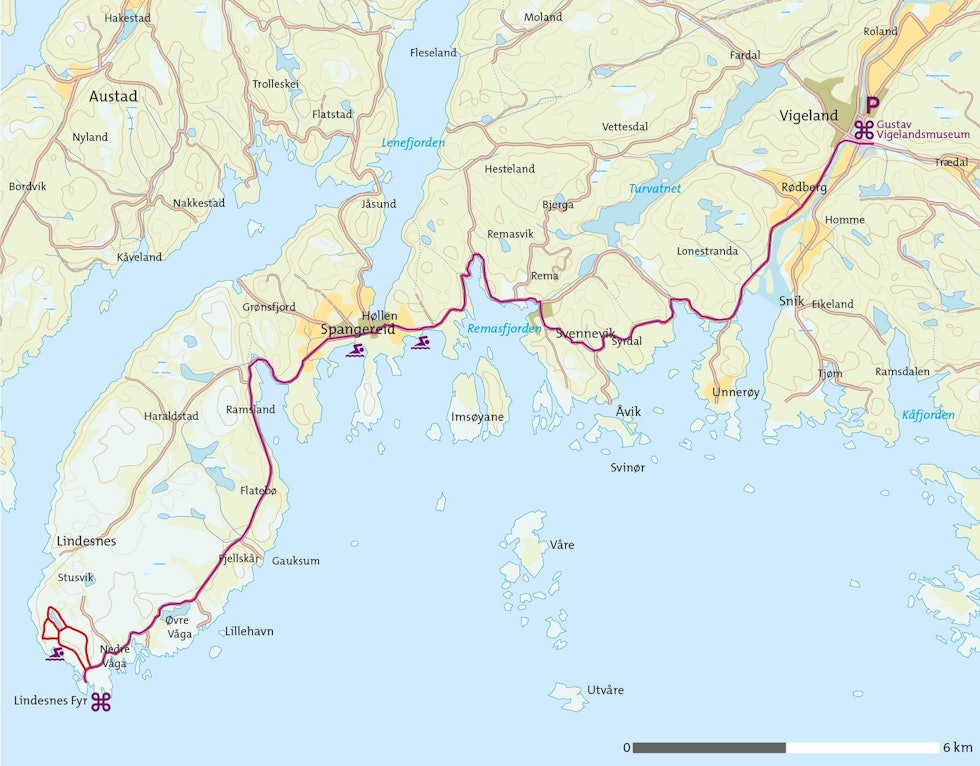Lindesnes-på-sykkel-Kart