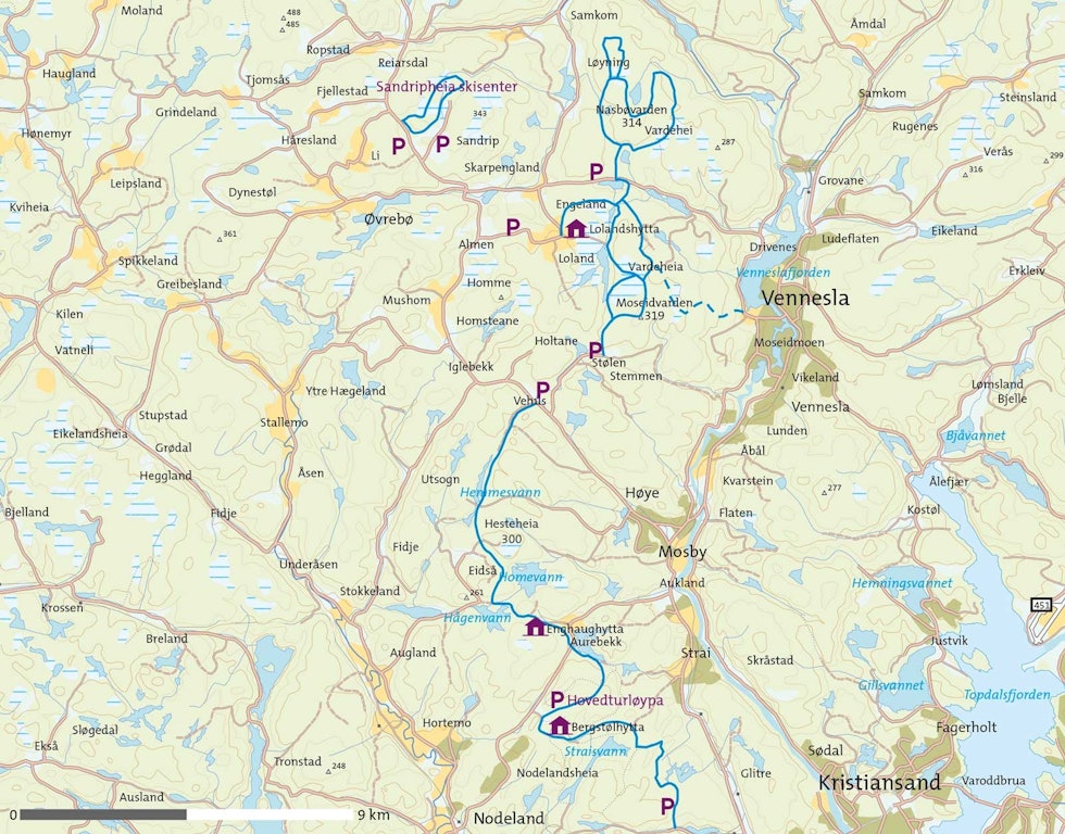 Vinter-i-Kristiansandsområdet-Kart Vinter-i-Kristiansandsområdet-Kart
