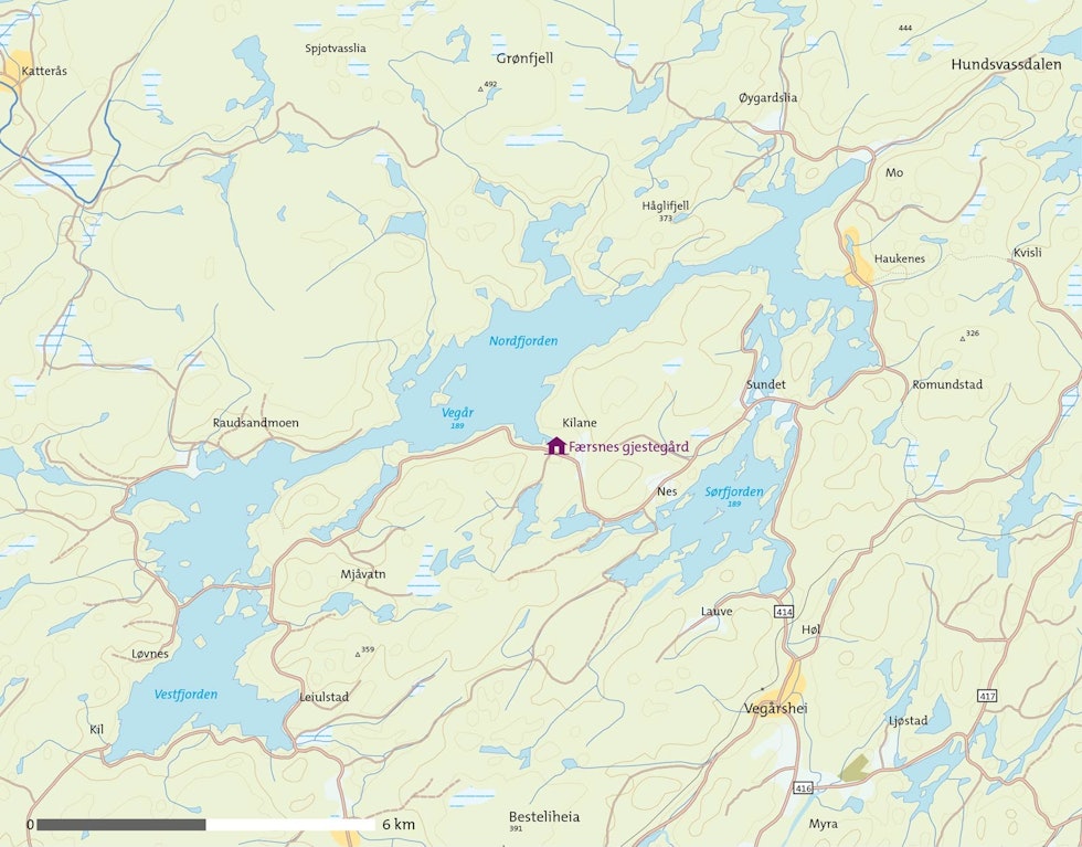 Padletur-Vegår-Kart Padletur-Vegår-Kart