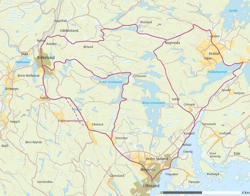 Grimevann-rundt-på-sykkel-Kart Grimevann-rundt-på-sykkel-Kart