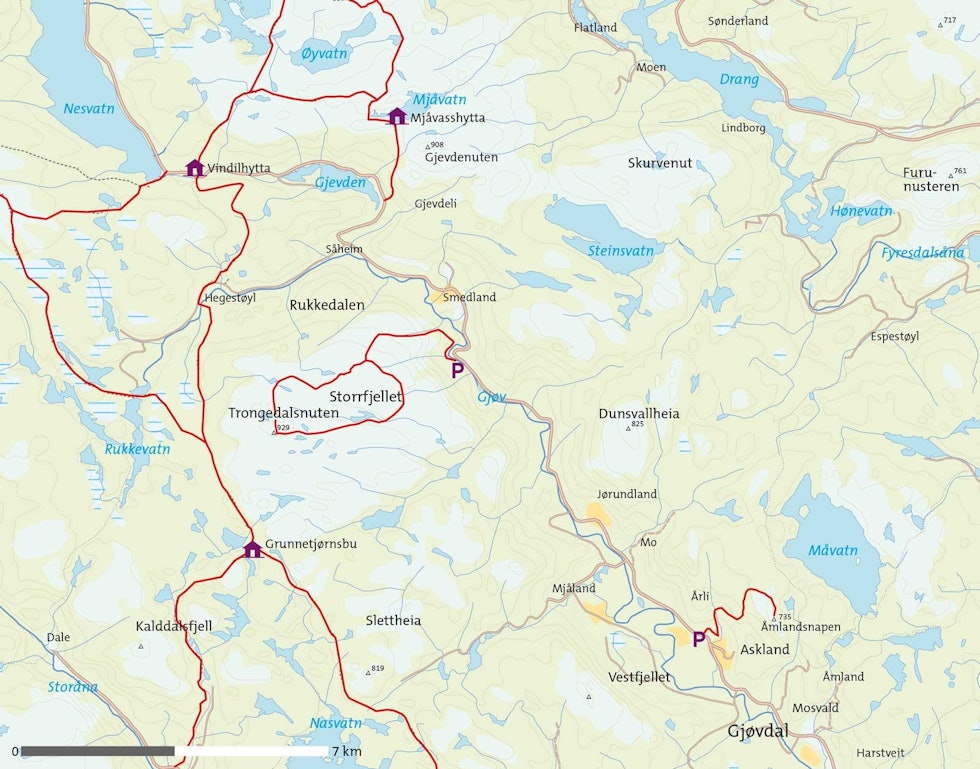 Gjøvdal-Kart