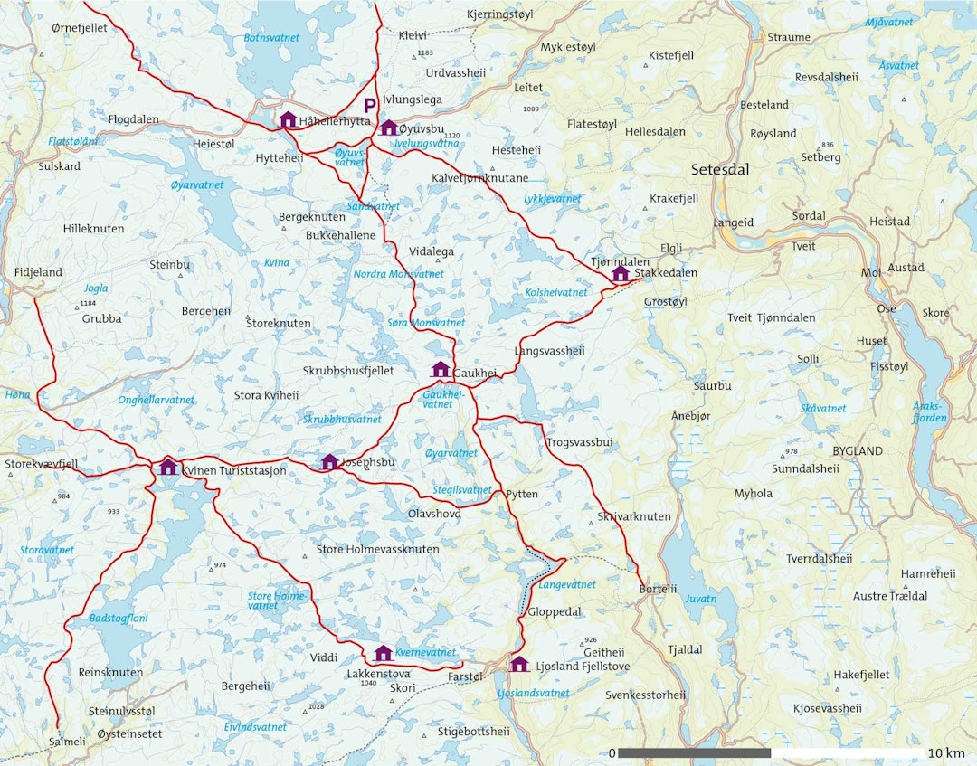Gaukhei-Sentralt-i-Seterdal-Vesthei-Kart Gaukhei-Sentralt-i-Seterdal-Vesthei-Kart