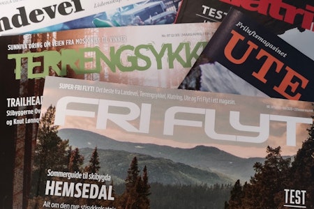 SLÅTT SAMMEN: Fem titler, ett felles magasin. Fri Flyt på print vil nå bestå av et beste fra Fri Flyt, Landevei, Ute, Terrengsykkel og Klatring. SLÅTT SAMMEN: Fem titler, ett felles magasin. Fri Flyt på print vil nå bestå av et beste fra Fri Flyt, Landevei, Ute, Terrengsykkel og Klatring.
