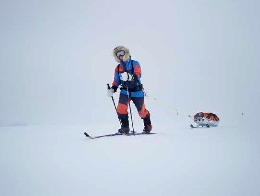 FORBEREDELSER: Johanna har brukt Svalbard til å trene seg opp mot den store ekspedisjonen til Sydpolen. Foto: Privat