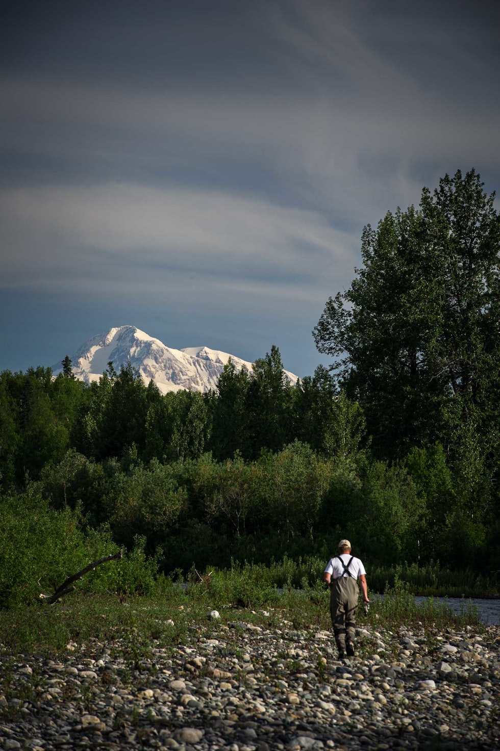 Mektig natur: Sju av USAs 20 høyeste fjelltopper ligger i Alaska. Denali er Nord-Amerikas høyeste med sine 6168 meter over havet. Det er surrealistisk å se opp fra en rekordvarm sommer, som vi hadde på vår reise i 2013, og vite at det kan være 40 kuldegrader på toppen av mastodonten. Fiske-i-Alaska-4