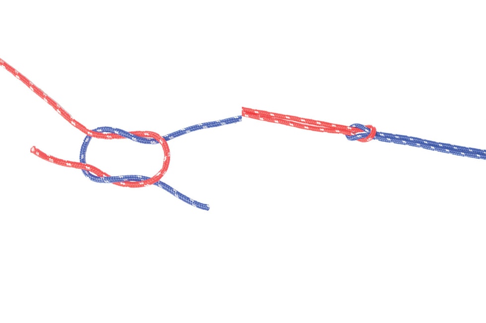 Steg 3 og 4 for knyting av båtmannsknop hvordan knyte båtmannsknop
