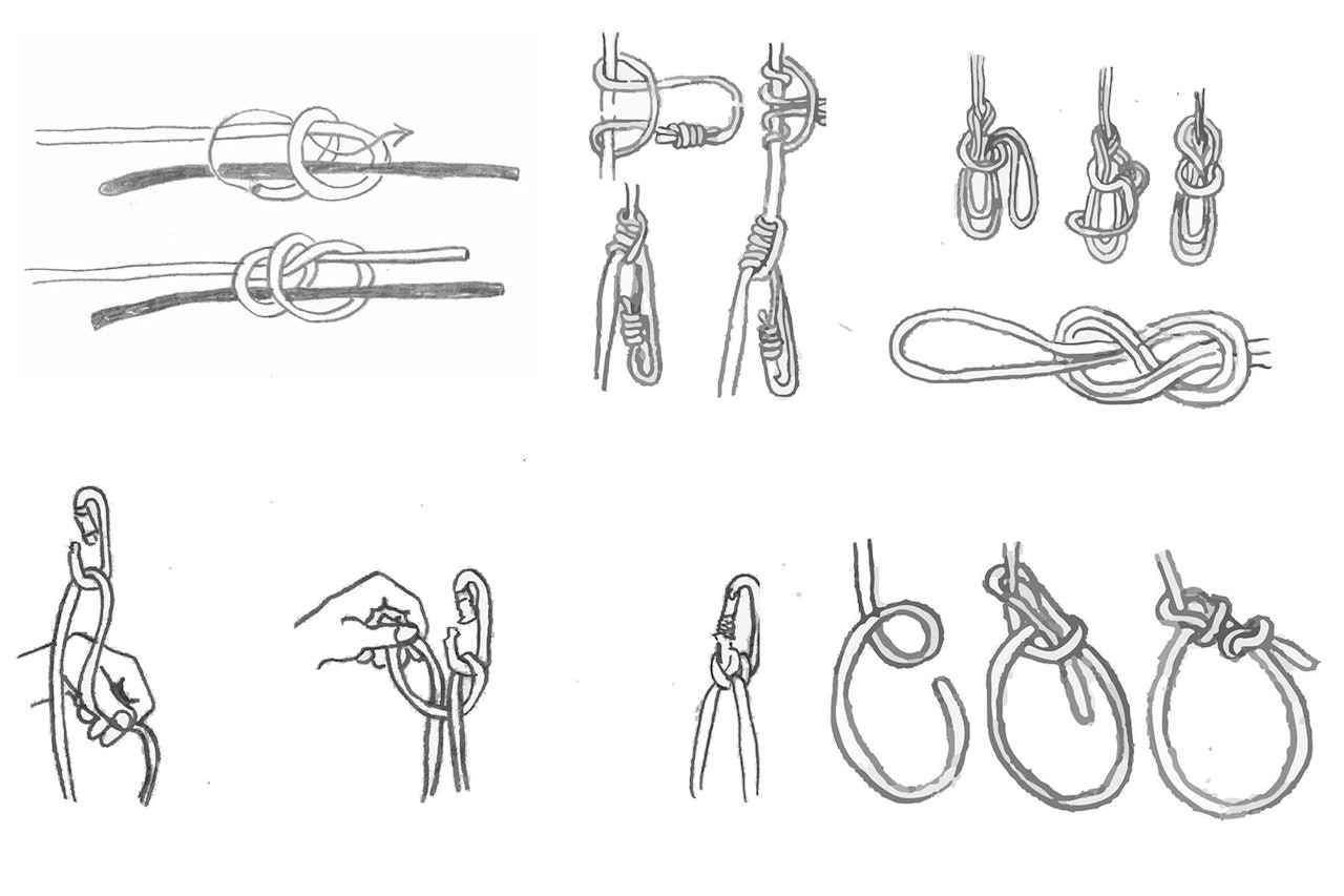 KNUTER: De riktige knutene må du beherske for å drive med klatring. Her er noen av de viktigste knutene.