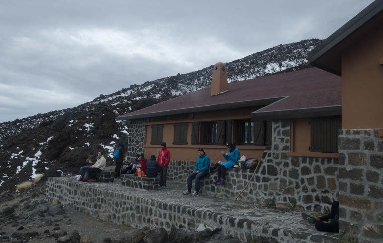 Pause på Refugio Altavista. Foto: Erlend Sande