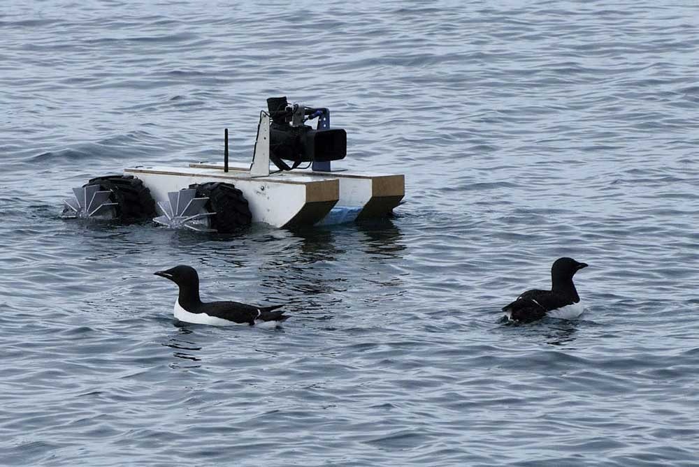 Amfibie: Mye av utstyret de har brukt i produksjonen er hentet fra utlandet. De ansatte også en egen automasjons-tekniker for å bygge nødvendige løsninger før opptakene startet. Foto: Naturbilder.no Amfibie: Mye av utstyret de har brukt i produksjonen er hentet fra utlandet. De ansatte også en egen automasjons-tekniker for å bygge nødvendige løsninger før opptakene startet. Foto: Naturbilder.no