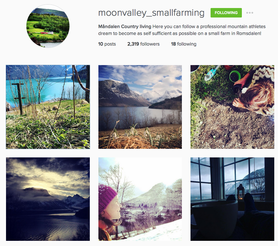 INSTAGRAMKONTO: Nå har allerede Instagramkontoen Moon Valley Smallfarming flere tusen følgere, der Emelie gledelig deler av hagearbeidet, og mange av sine egne oppskrifter og erfaringer rundt kosthold og trening. INSTAGRAMKONTO: Nå har allerede Instagramkontoen Moon Valley Smallfarming flere tusen følgere, der Emelie gledelig deler av hagearbeidet, og mange av sine egne oppskrifter og erfaringer rundt kosthold og trening.