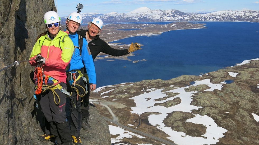 VIA SYNSHORN: Nå er det etablert to ruter opp Synshorn. Foto: Tor Erik Grønolen/Grønolen Fjellgård via ferrata synshorn