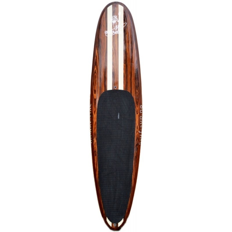 LEKKERT HÅNDVERK: Harde SUP-brett kan være veldig lekre. Her er Retro Wood fra Surf-sup.no TRE-SUP