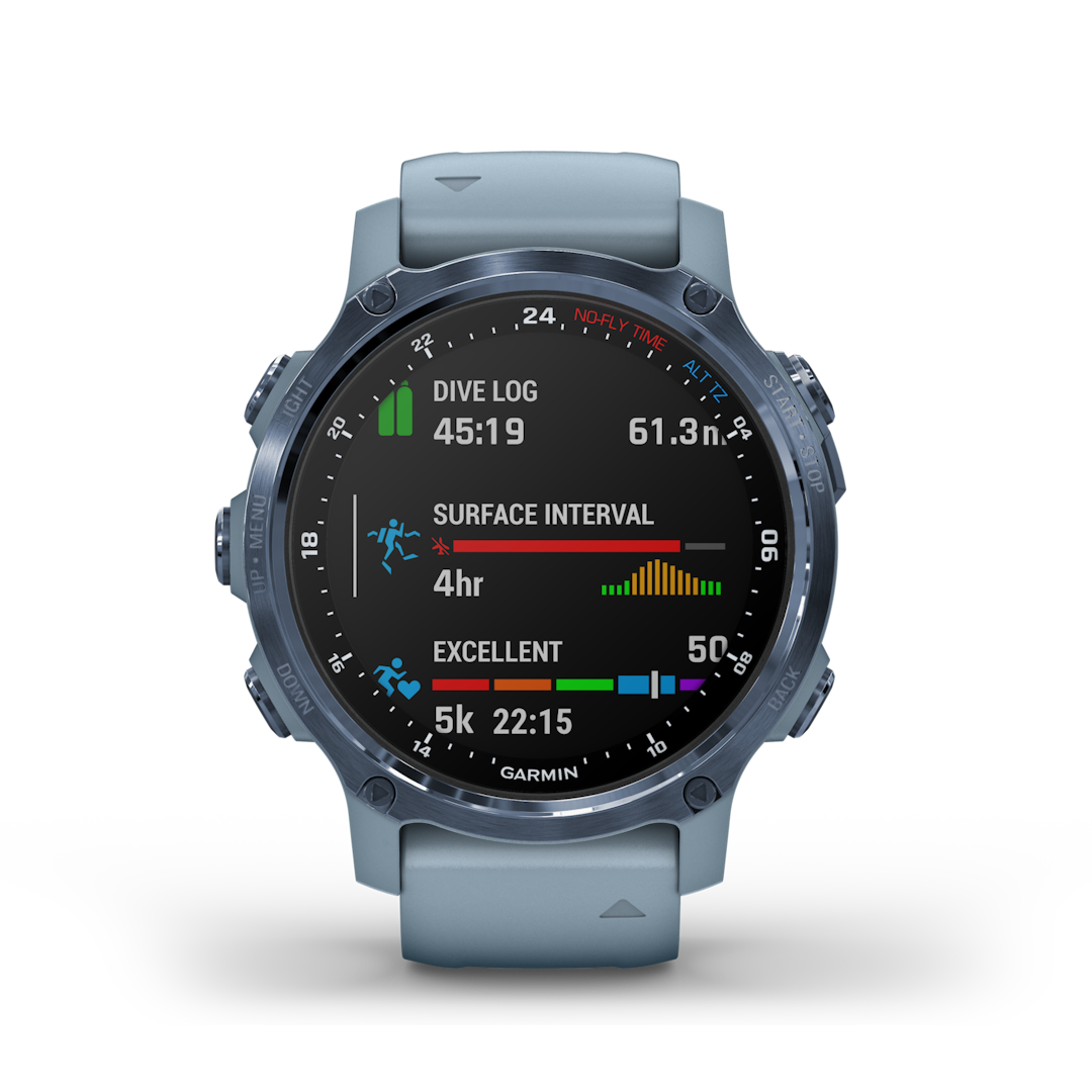 GARMIN DESCENT: Mk2S leveres med en 1.2” skjerm med safirglass som er tydelig også i sterkt sollys, 43 millimeter urkasse og en QuickFit®-remløsning som gir mulighet for raskt skifte av armbånd om dette er ønskelig. Som alternativt tilbehør kan det kjøpes klokkeremmer i silikon, skinn, metall og nylon. Garmin descent mk2s