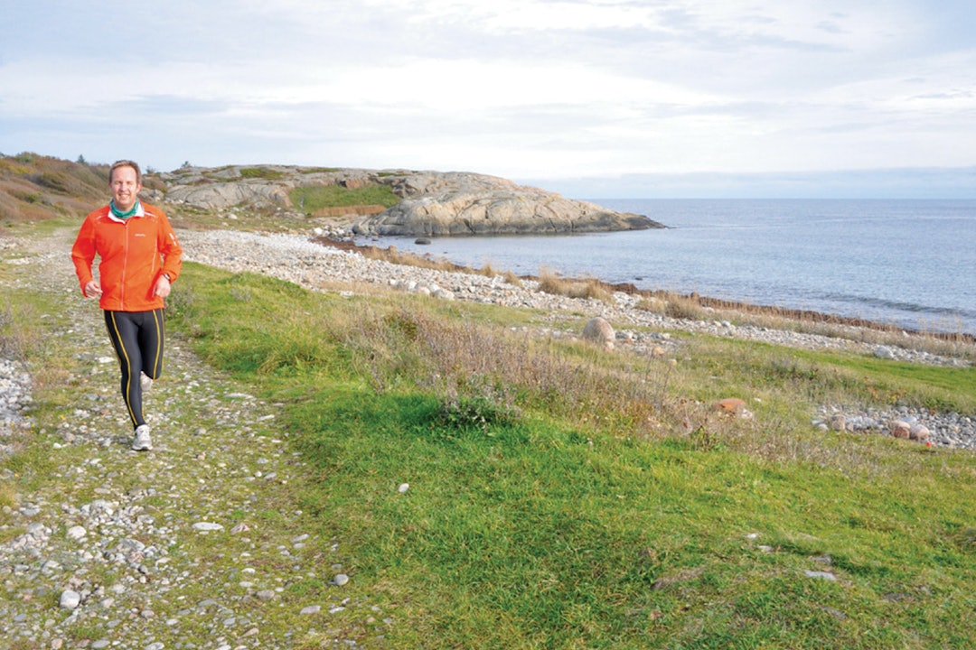 En joggetur rundt på Hove og Spornes er forfriskende. Foto: Torolf Kroglund Tromøya Arendal Sørlandet turguide