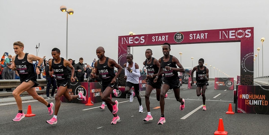 SUKSESS: I Wien i 2019 løp Kipchoge maratondistansen på under to timer, men under helt spesielle omstendigheter og med sko som senere er blitt ulovlige. Foto: Ineos breaking 2 Ineos Breaking 2