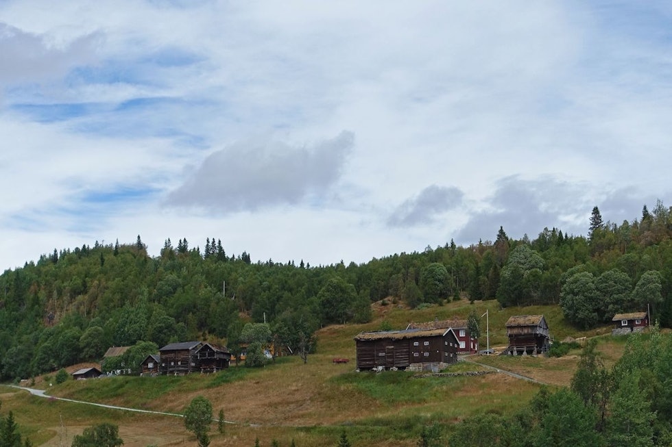 Djuvland fjellgard troner fra toppen av åsen. (Foto: Erlend Larsen). r3rY9D6A