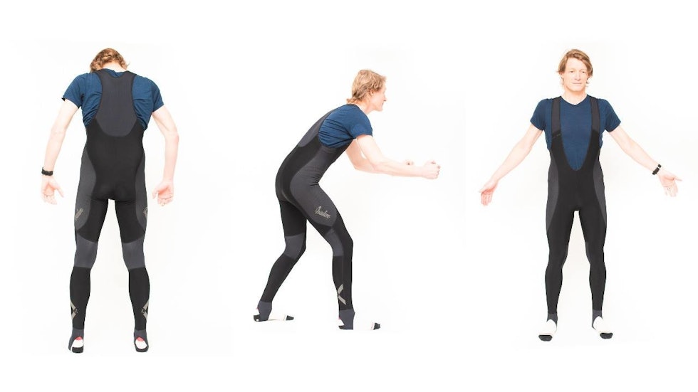 FLATTERENDE: De forskjellige panelene på Isadore-buksen strammer på de riktige stedene. Foto: Henrik Alpers Isadore Thermoroubaix tights