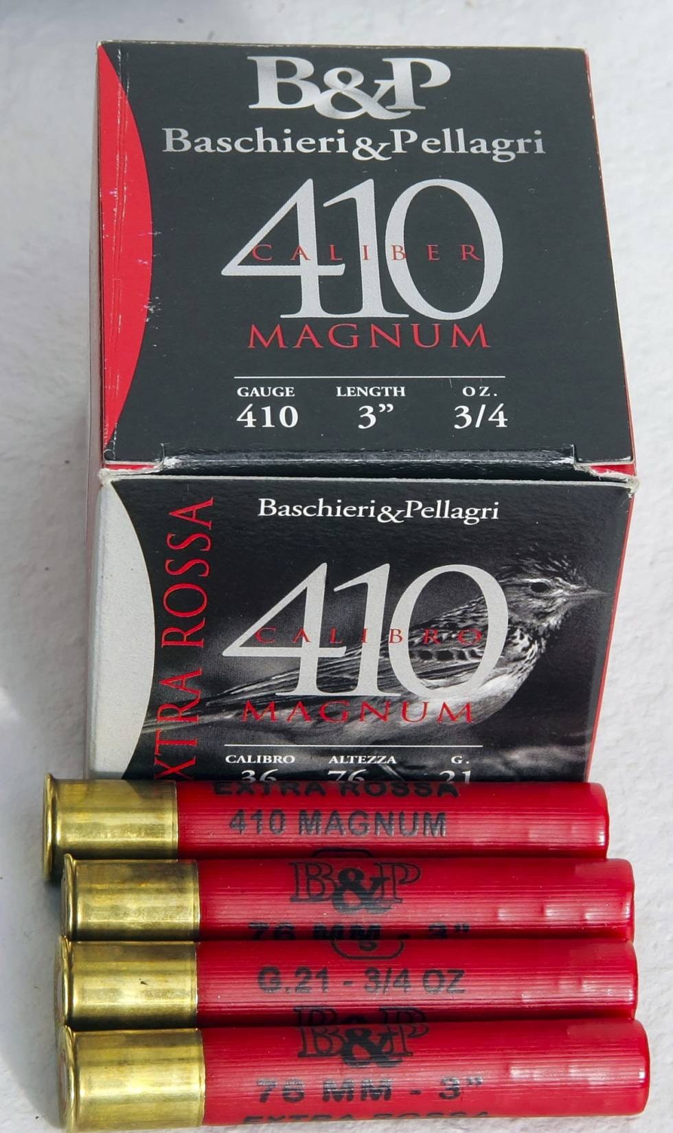 Baschieri & Pellagri 21 grams ladninger i .410/76 kaliber