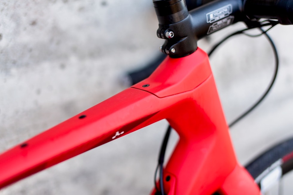 TILPASSING: Du kan bytte den såkalte 3D+ styrelagerkappen med enn på 30 mm, eller en helt flat. Her med 15 mm. Argon18 Krypton CS