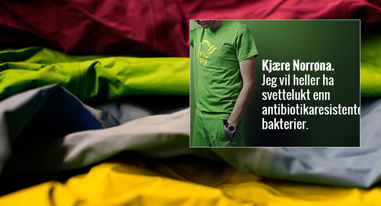 ANGRIPES: I denne kampanjen angripes Norrøna. Foto: Hans Petter Hval (illustrasjon) og Framtiden i våre hender ANGRIPES: I denne kampanjen angripes Norrøna. Foto: Hans Petter Hval (illustrasjon) og Framtiden i våre hender