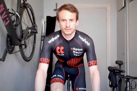 HEKTA PÅ RITT: Kristian Oftedal i Kalas eSport Racing Team bruker Zwift-ritt både som hardøkter og som spesifikk ritt-trening.  Kristian Oftedal i Kalas eSport Racing Team hekta på Zwift