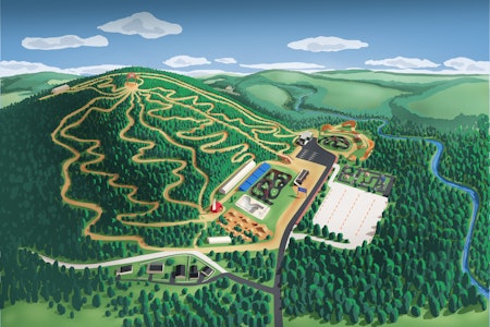 HARSTAD BIKE PARK: På et halvt år skal hele denne sykkelparken til 23 millioner kroner være realisert. Ambisjonen er åpning høsten 2021. Illustrasjon: Velosolutions Harstad Bike Park utvider