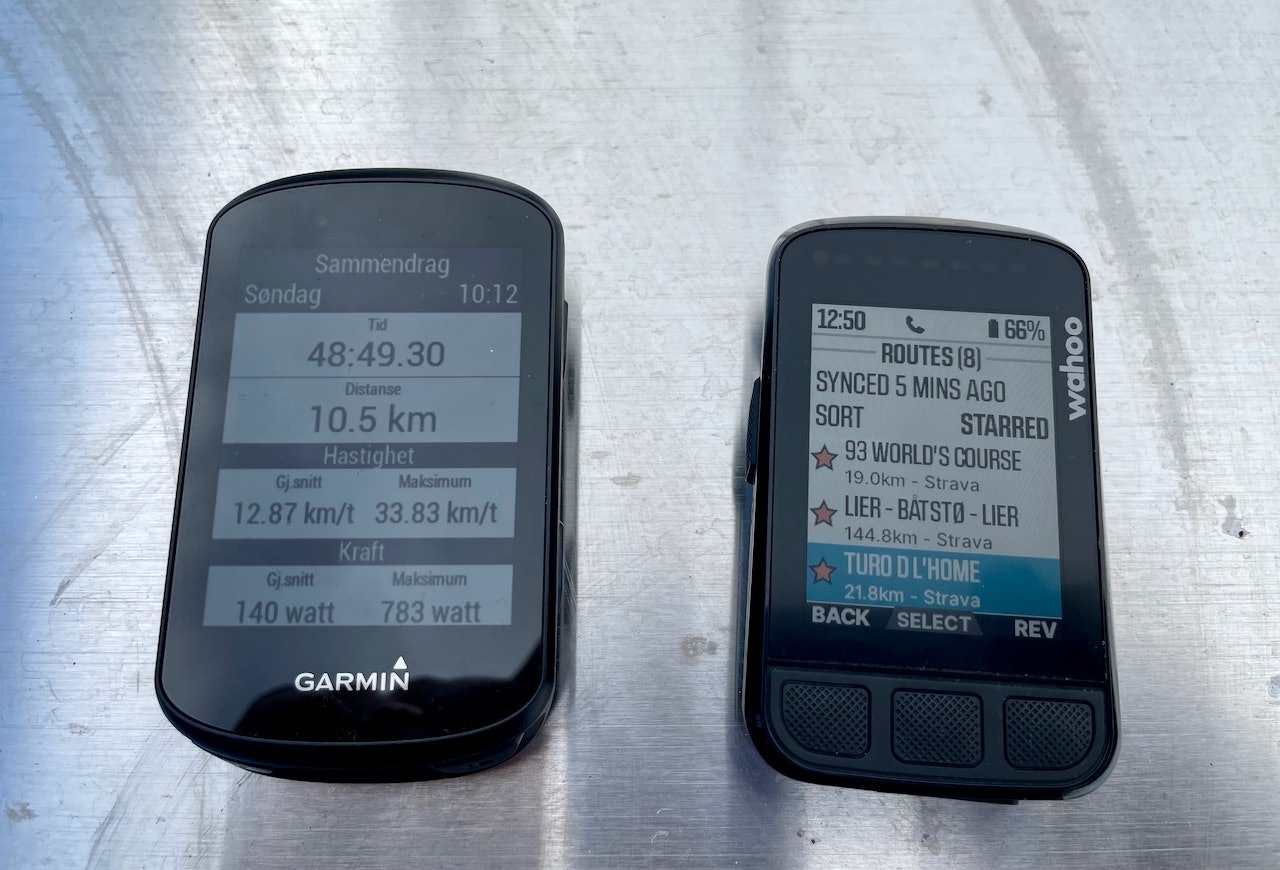 COMPUTER-DUELL: Wahoo Elemnt Bolt V2 eller Garmind Edge 530? Wahoo Elemnt Bolt V2 og Garmin Edge 530