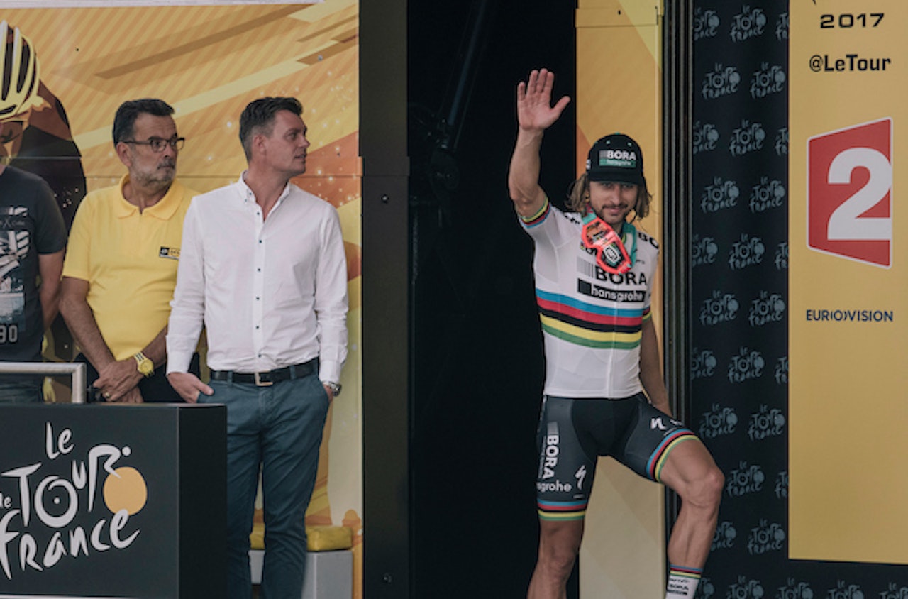 DISKET: Peter Sagan er ute av Tour de France. Foto: Kristof Ramon