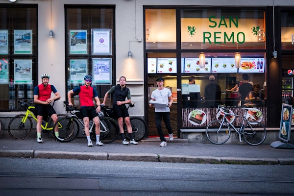 MILANO - SANREMO: Turen går fra Milano Pizza på Bryn til Sanremo Kebab på Torshov. Men hvordan får vi turen 298 kilometer lang, like lang som proffene? MILANO - SANREMO: Turen går fra Milano Pizza på Bryn til Sanremo Kebab på Torshov. Men hvordan får vi turen 298 kilometer lang, like lang som proffene?