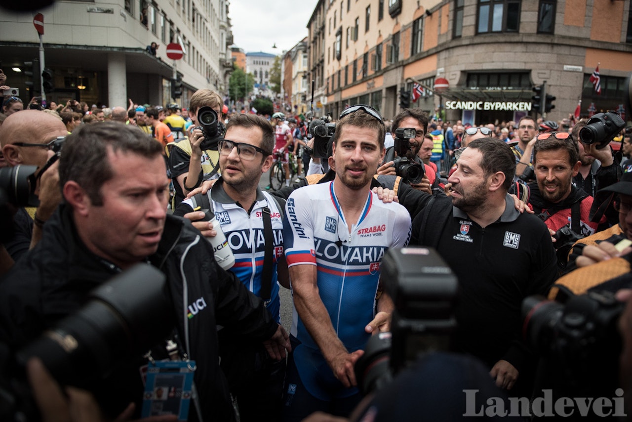 KONGEN: Ikke like overlegen som tidligere, men Peter Sagan ble nok en gang verdensmester. Foto: Henrik Alpers KONGEN: Ikke like overlegen som tidligere, men Peter Sagan ble nok en gang verdensmester. Foto: Henrik Alpers