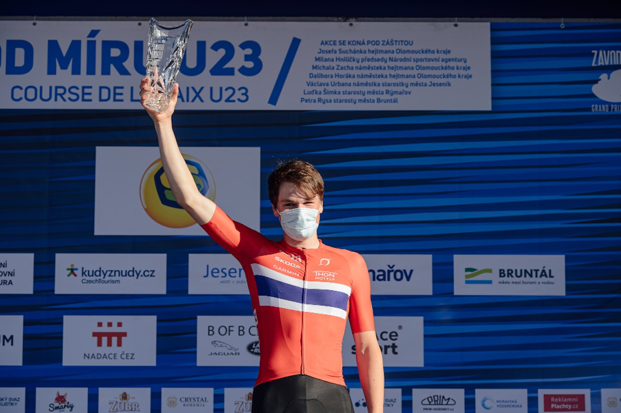 VANT: Søren Wærenskjold, her etter etappeseier i Fredsrittet i starten av juni, vant prologen i Tour de l'Avenir. Foto: Jan Brychta VANT: Søren Wærenskjold, her etter etappeseier i Fredsrittet i starten av juni, vant prologen i Tour de l'Avenir. Foto: Jan Brychta