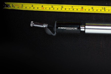 SYKKELPUMPE: Topeak Hybrid Rocket er ei minipumpe for sykling som har en egen funksjon for å bruke CO2-patron. sykkelpumpe test topeak hybrid rocket pumpe
